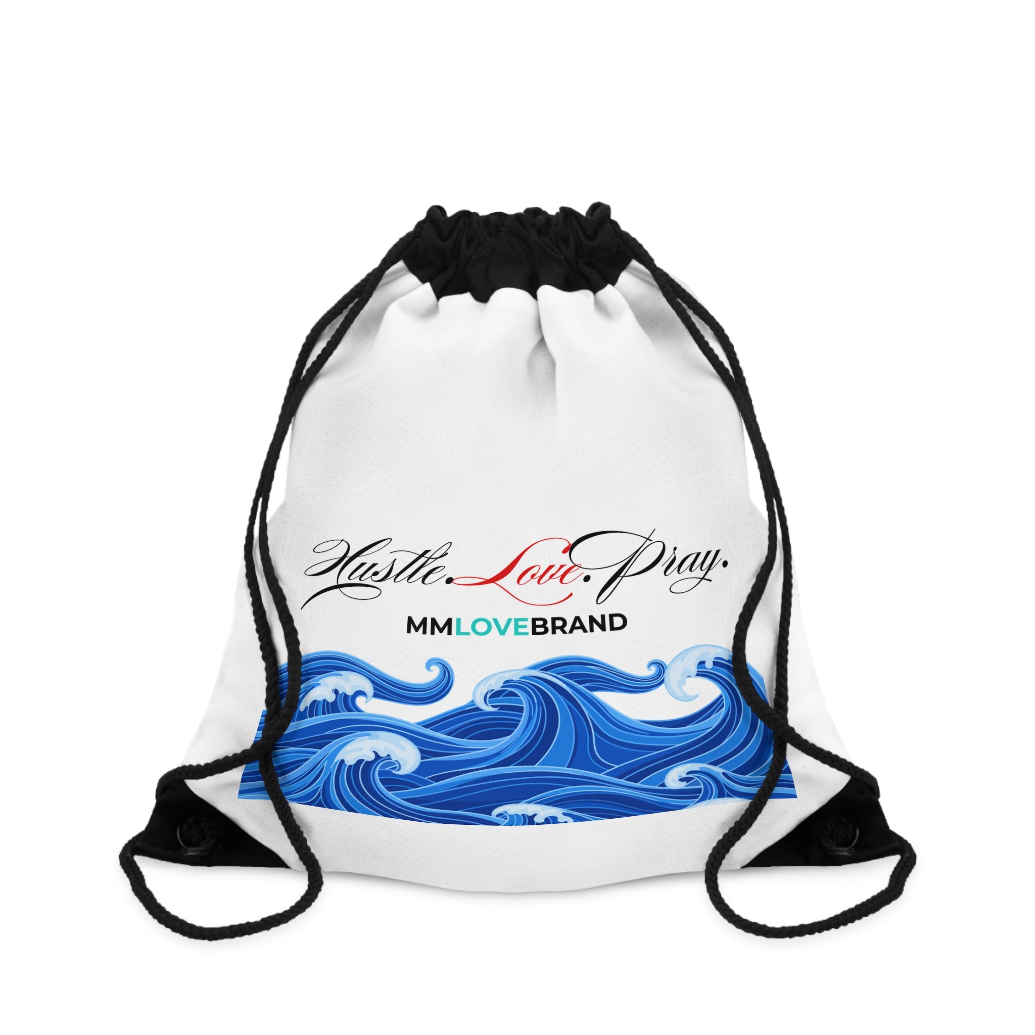 Aloha and Waves Drawstring Bag | Christian Faith Apparel | Aloha Prayer Bag | Hustle Love Pray | Aloha Street Club Collection | MMLoveBrand