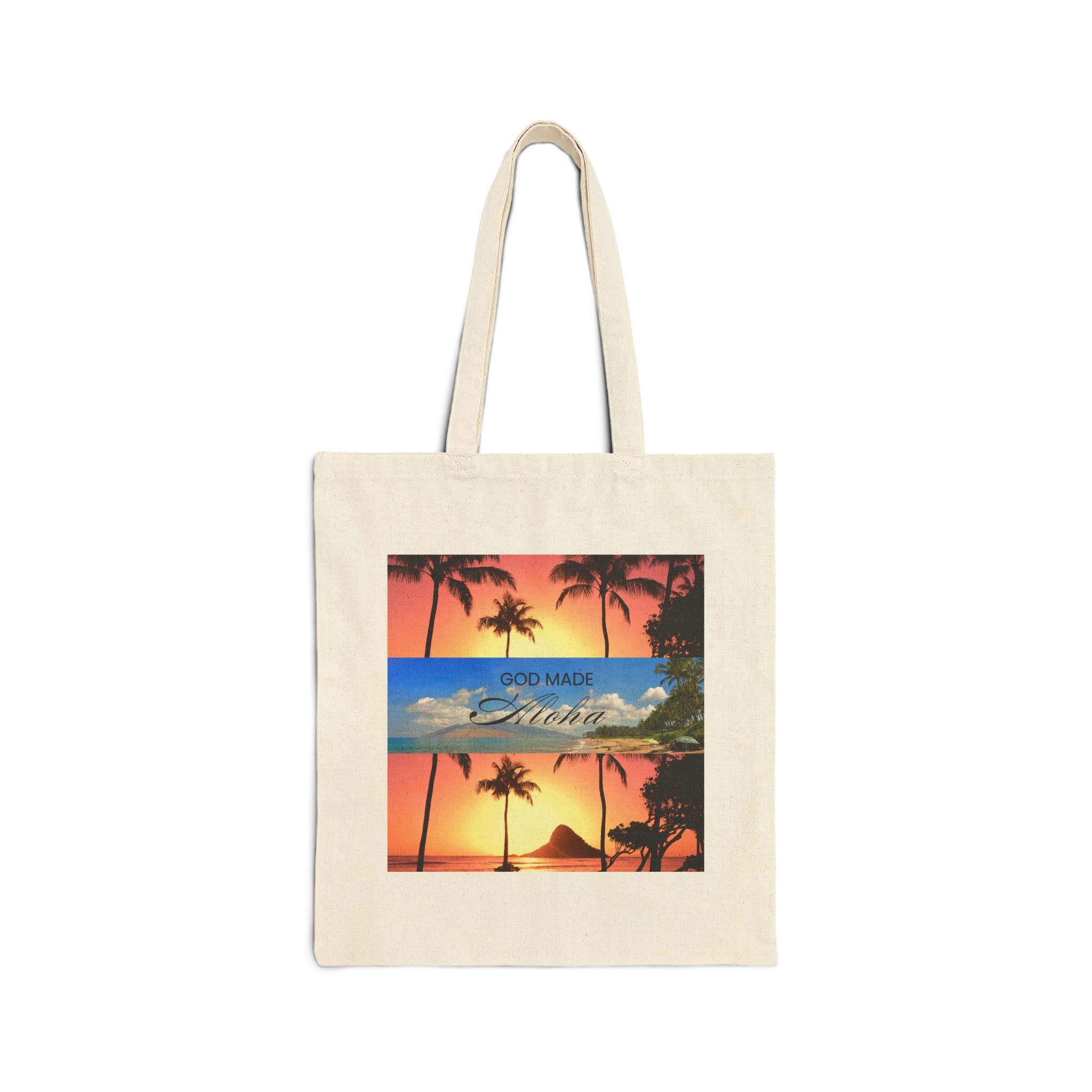 God made Aloha Cotton Canvas Tote Bag | Hawaii Tote Bag | Aloha Street Club Collection | MMLoveBrand