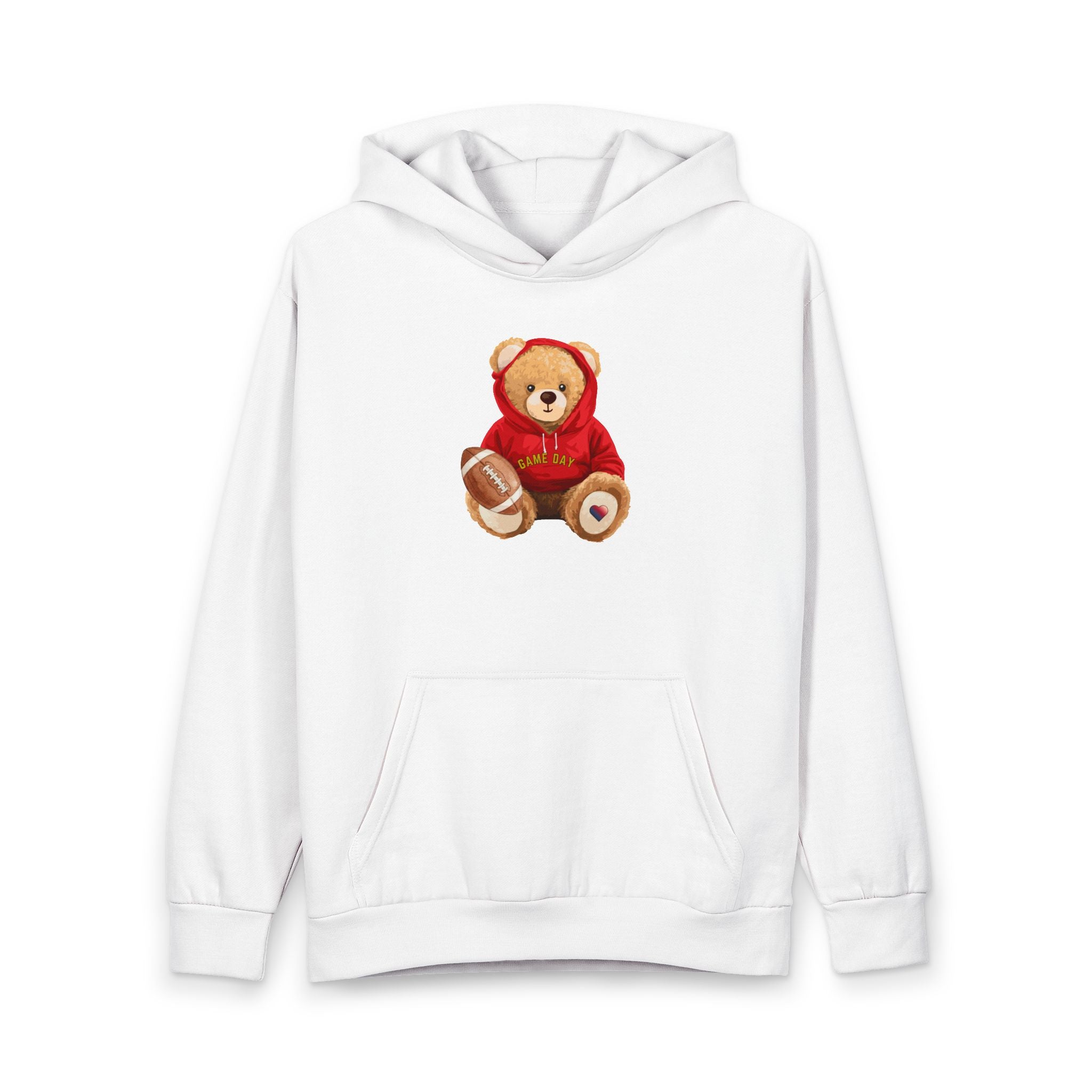 Game Day Bae Bear Urban Pullover Hoodie | Football Teddy Bear | San Francisco Gift | Bay Area Vibes & Sports Collection | Bae Bear Collection | MMLoveBrand