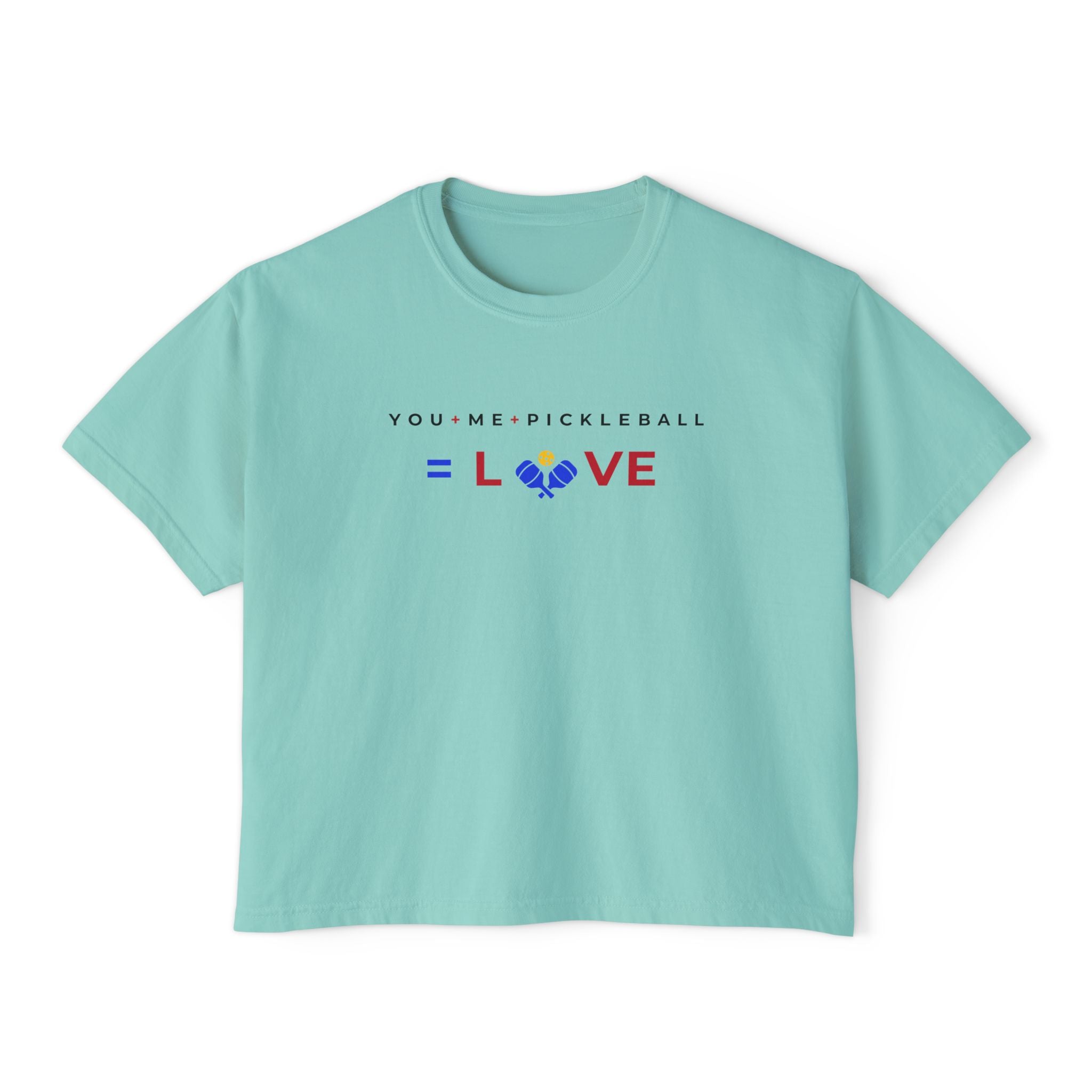 You + Me + Pickleball Women's Boxy Tee | Pickleball Swag | Pickleball Crop Top Pickleballer Collection | Bay Area Vibes & Sports Collection | MMLoveBrand