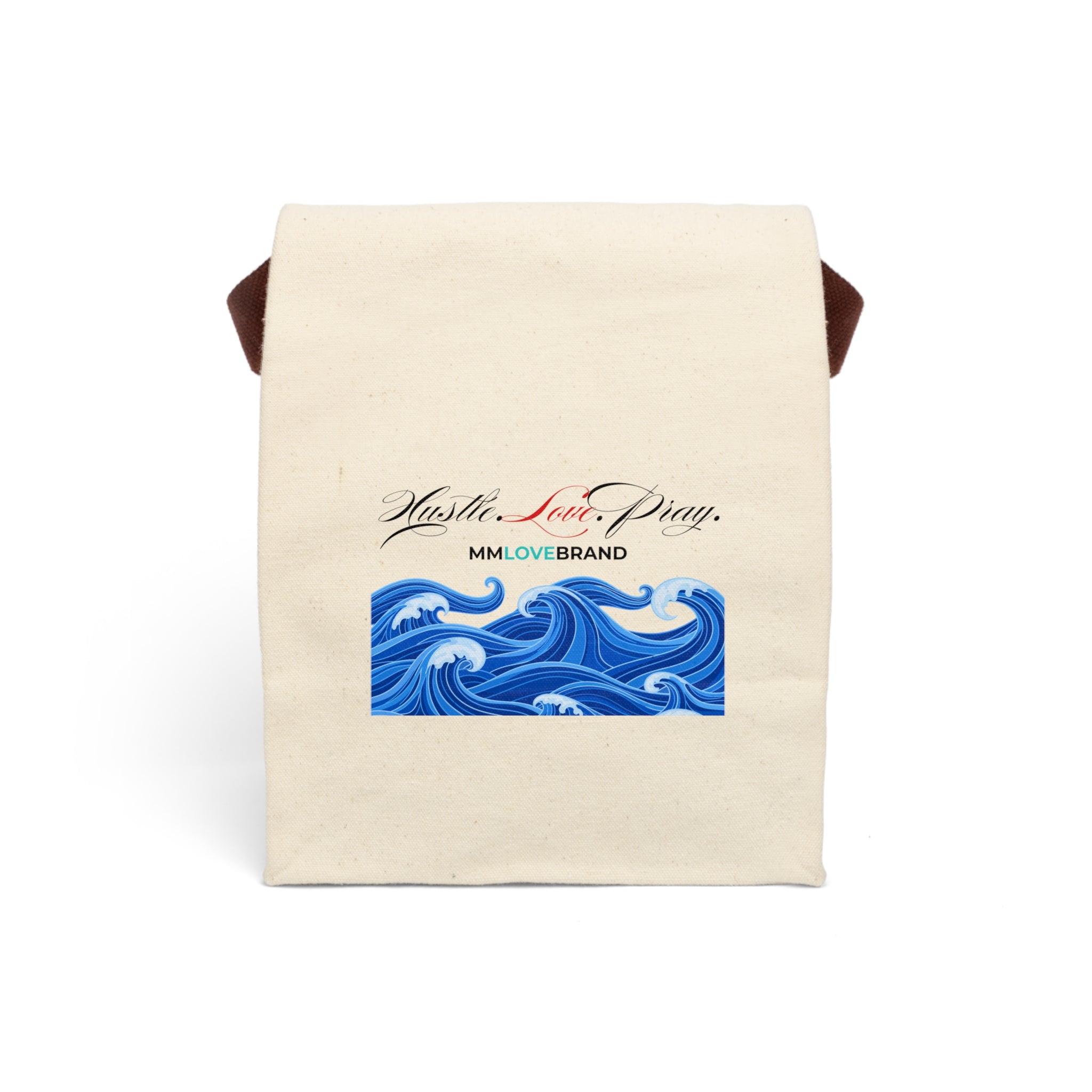 Hustle. Love. Pray. Canvas Lunch Bag With Strap | Aloha Collection | MMLoveBrand