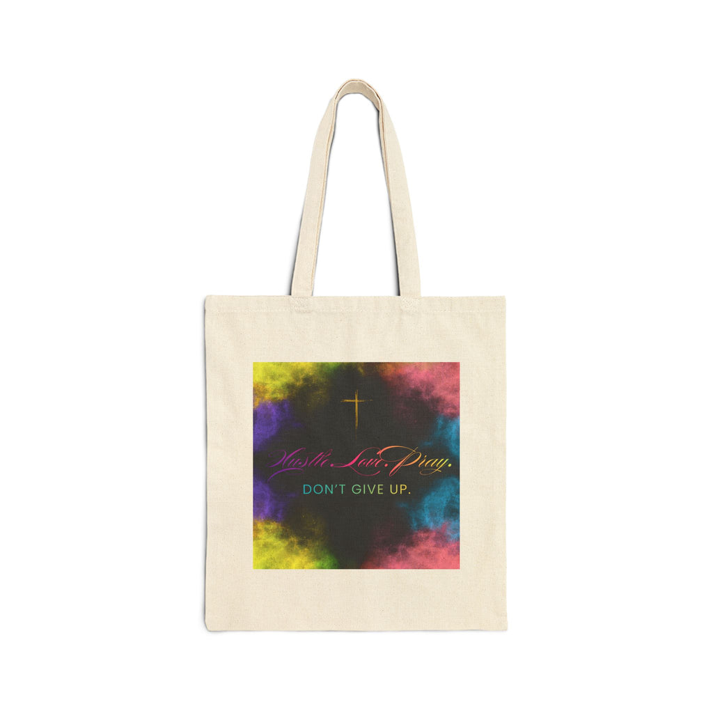 Mission in the Midnight Sky Cotton Canvas Tote Bag | Christian Faith Collection | Hustle Love Pray | Don't Give Up Collection | MMLoveBrand