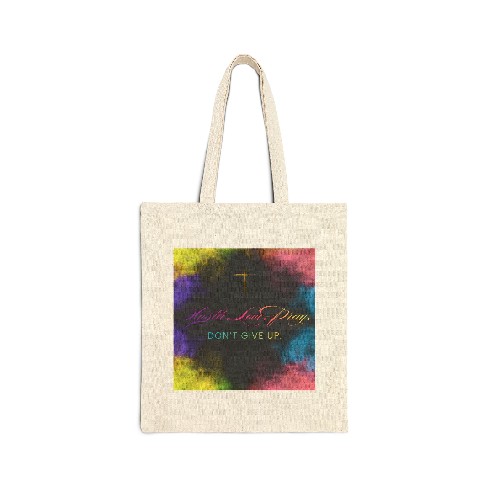 Mission in the Midnight Sky Cotton Canvas Tote Bag | Christian Faith Collection | Hustle Love Pray | Don't Give Up Collection | MMLoveBrand