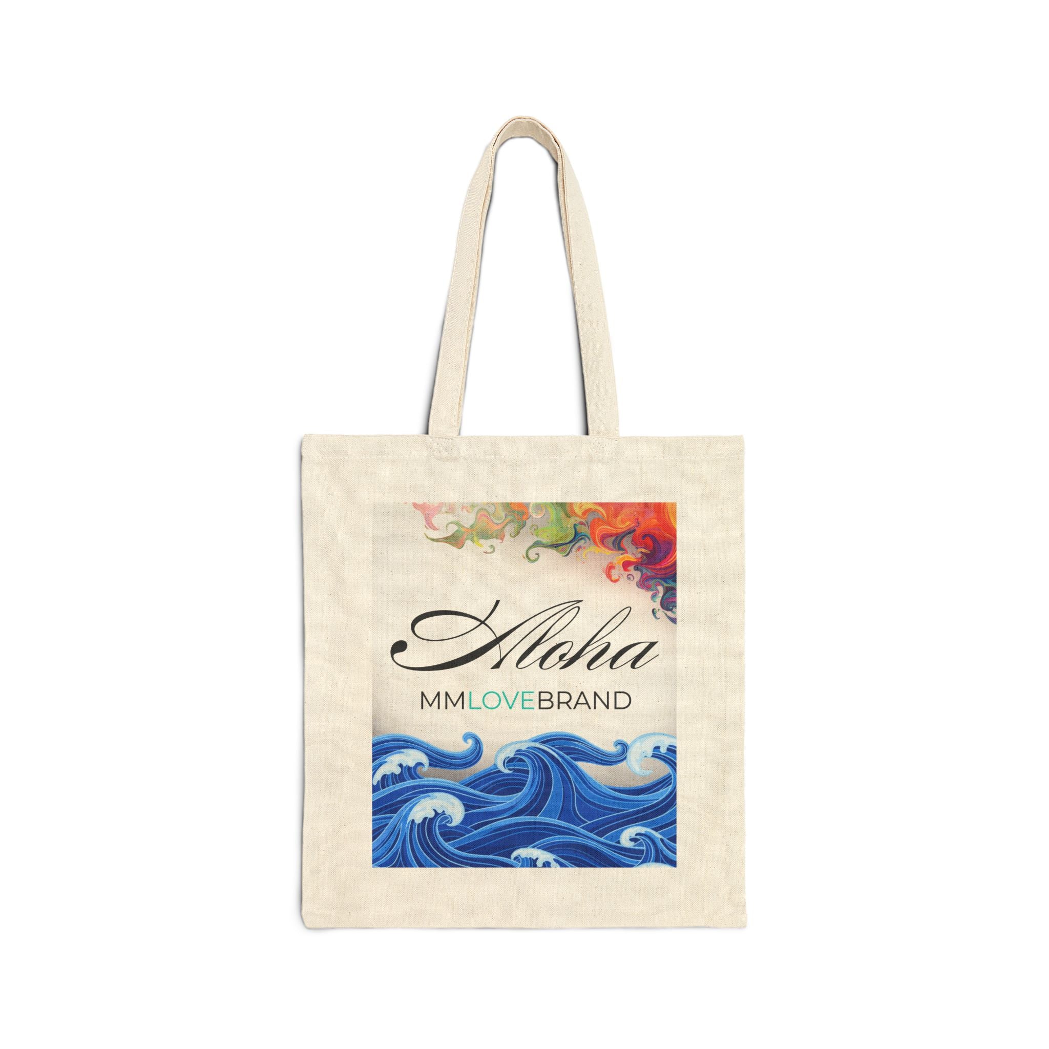 Aloha Cotton Canvas Tote Bag | Ke Aloha Ana 'Ole Tote Bag | Hawaiian Tote Bag | Aloha Street Club Collection | MMLoveBrand