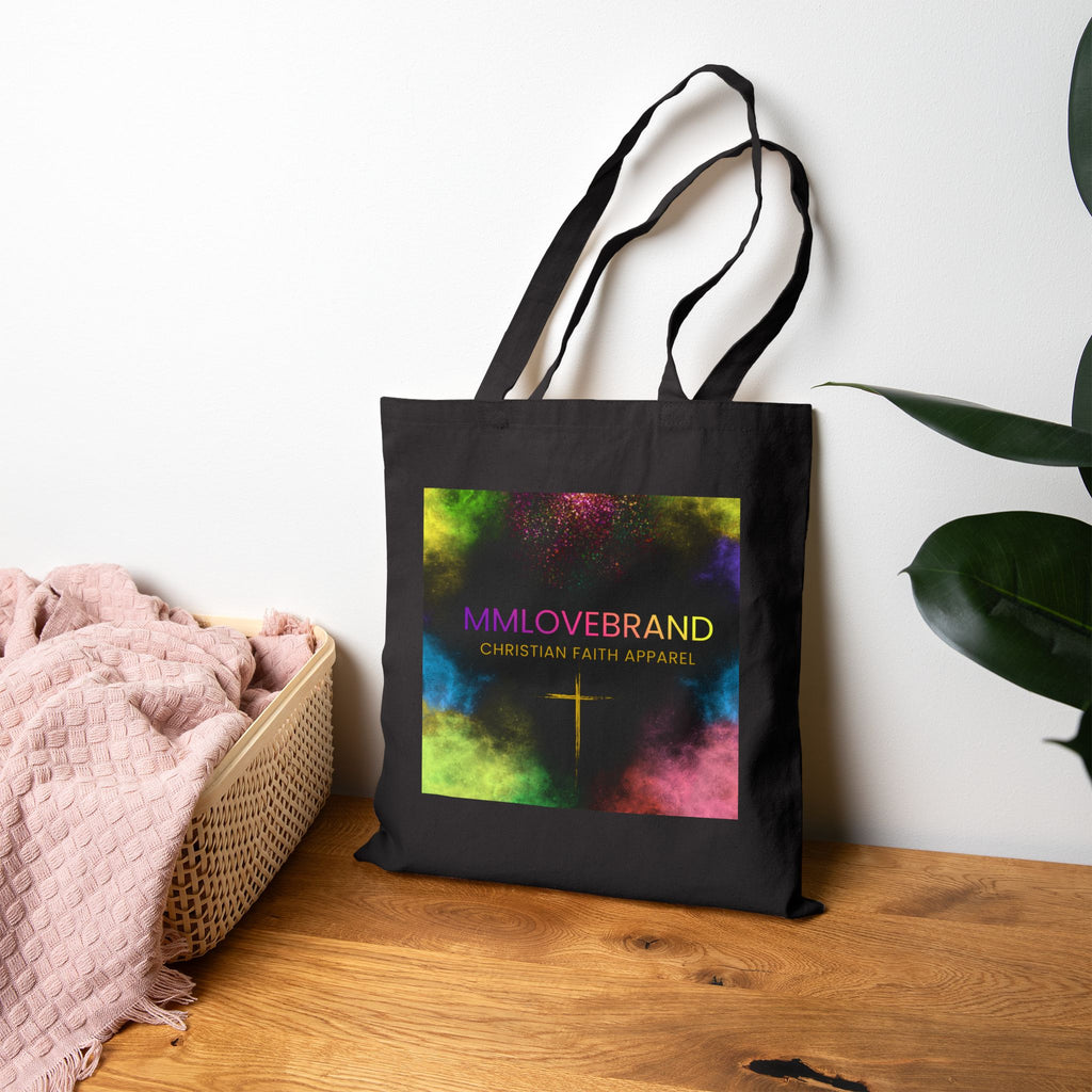 Mission in the Midnight Sky Cotton Canvas Tote Bag | Christian Faith Collection | Hustle Love Pray | Don't Give Up Collection | MMLoveBrand