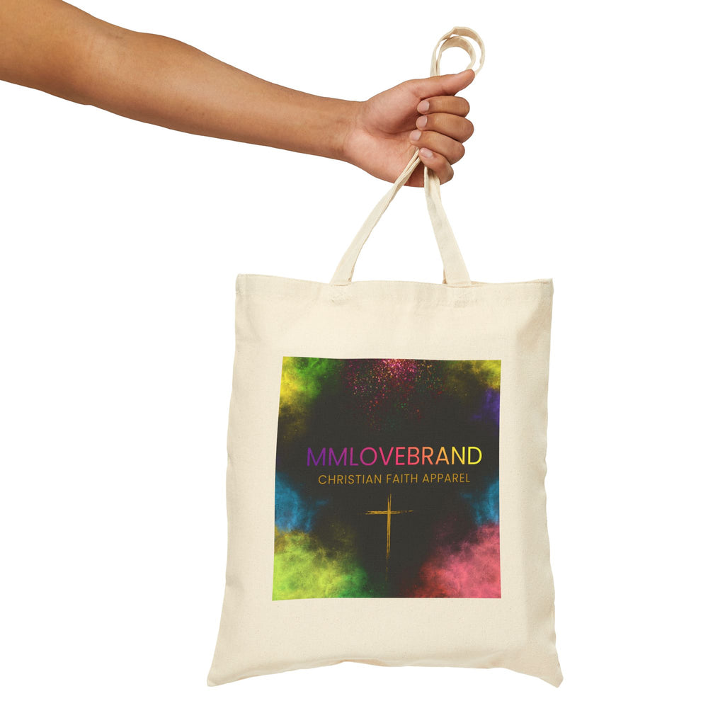 Mission in the Midnight Sky Cotton Canvas Tote Bag | Christian Faith Collection | Hustle Love Pray | Don't Give Up Collection | MMLoveBrand
