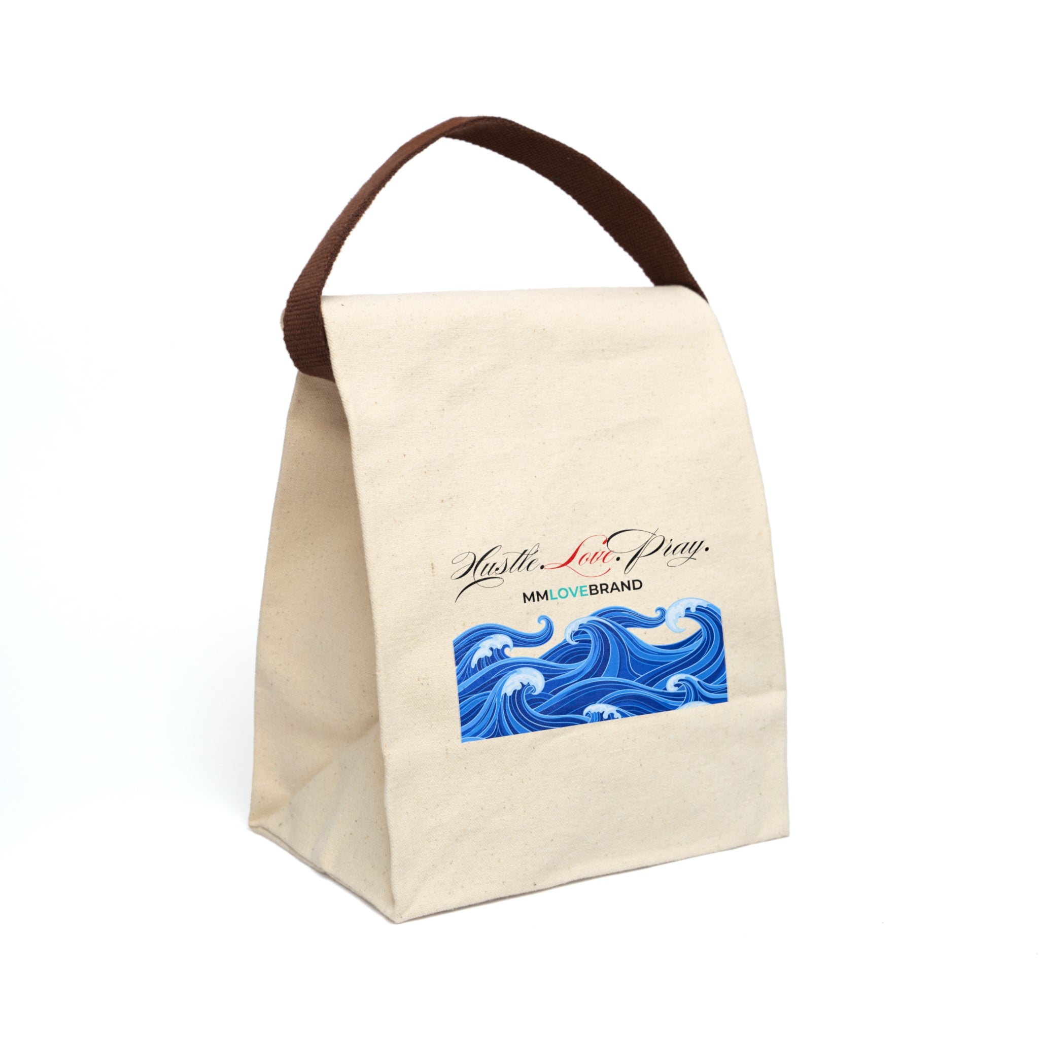 Hustle. Love. Pray. Canvas Lunch Bag With Strap | Aloha Collection | MMLoveBrand