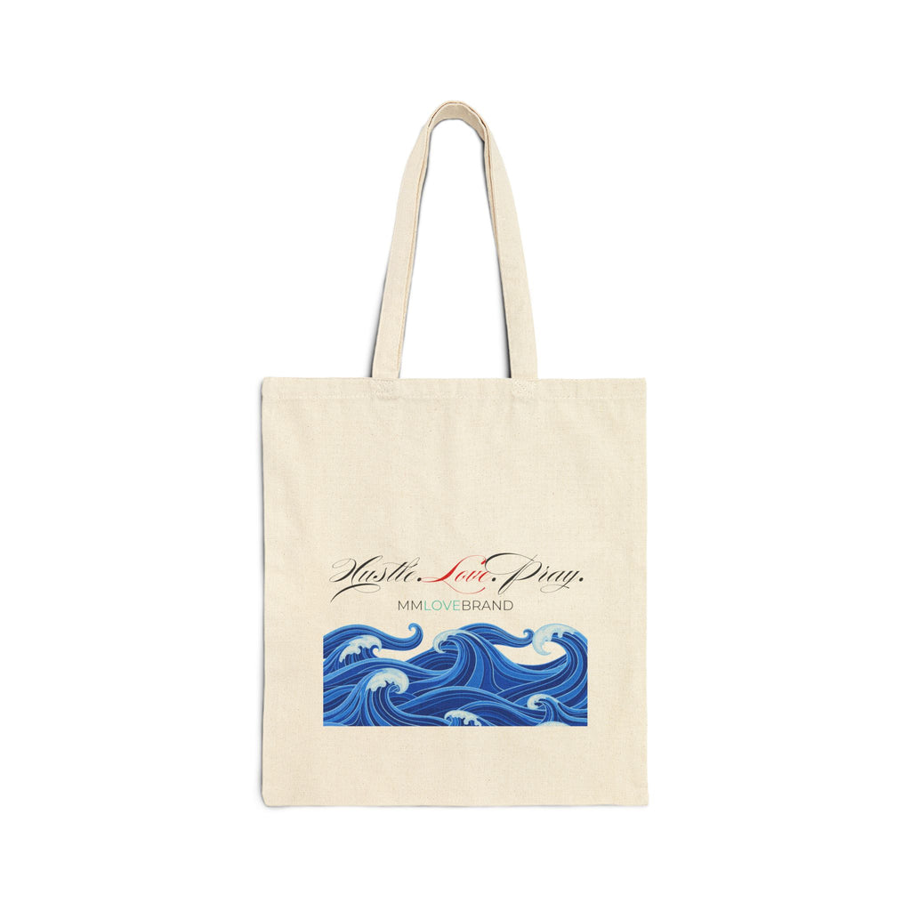 Aloha and Waves Cotton Canvas Tote Bag | Hustle Love Pray | Christian Faith Apparel | Aloha Collection | MMLoveBrand