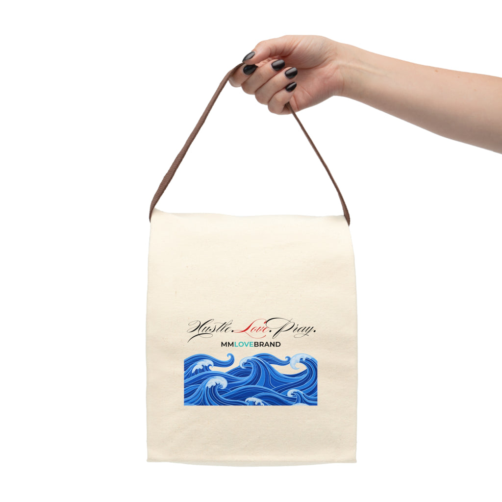 Hustle. Love. Pray. Canvas Lunch Bag With Strap | Aloha Collection | MMLoveBrand