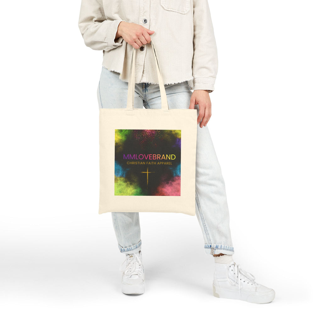 Mission in the Midnight Sky Cotton Canvas Tote Bag | Christian Faith Collection | Hustle Love Pray | Don't Give Up Collection | MMLoveBrand