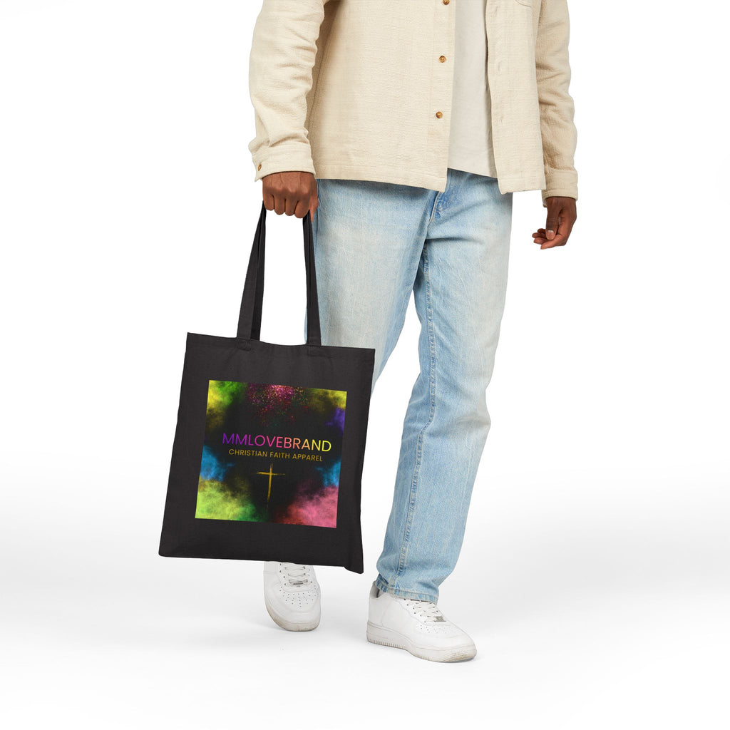 Mission in the Midnight Sky Cotton Canvas Tote Bag | Christian Faith Collection | Hustle Love Pray | Don't Give Up Collection | MMLoveBrand