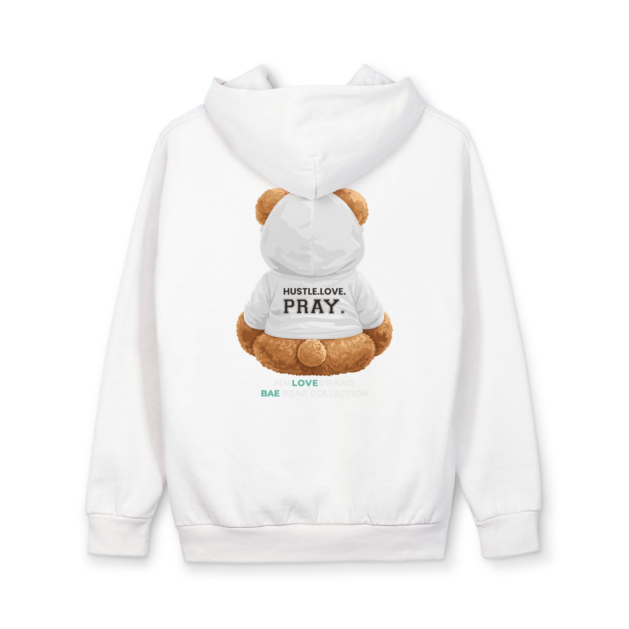 Don't Give Up Bae Bear Urban Pullover Hoodie | Christian Faith Apparel | Hustle Love Pray | Don't Give Up Collection | Bae Bear Collection | MMLoveBrand