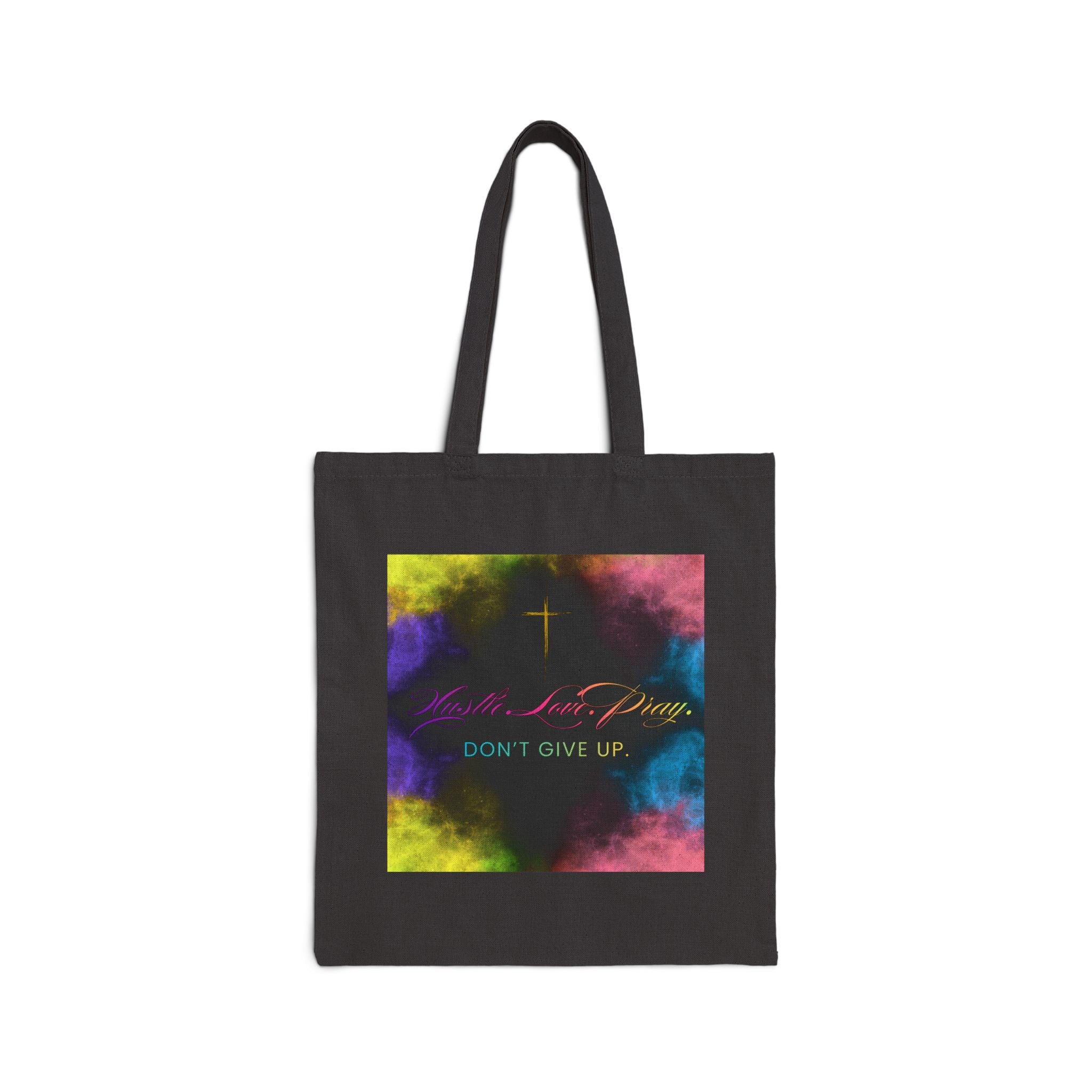 Mission in the Midnight Sky Cotton Canvas Tote Bag | Christian Faith Collection | Hustle Love Pray | Don't Give Up Collection | MMLoveBrand