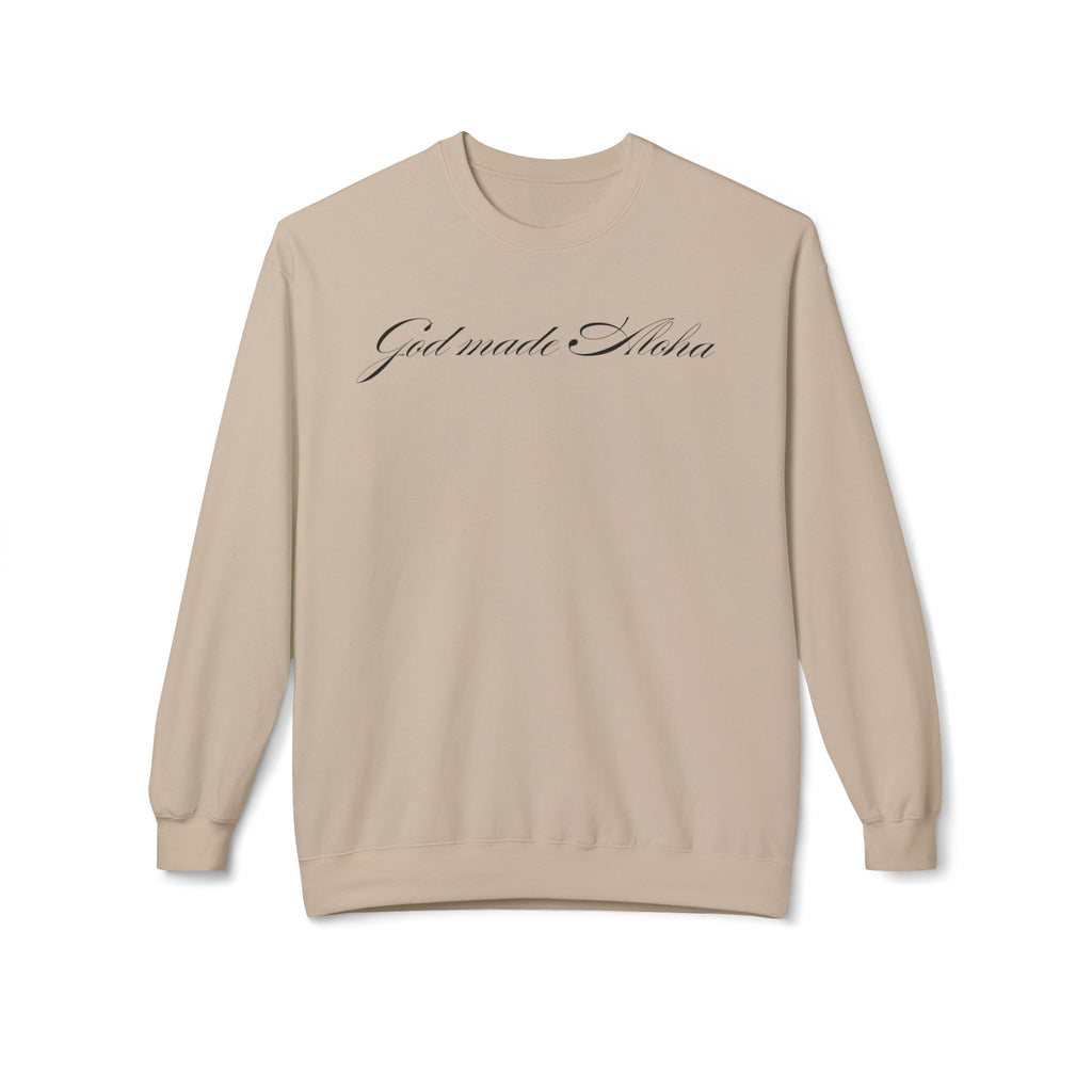 God made Aloha Soft Style Fleece Crewneck Sweatshirt | Christian Faith Apparel | Aloha Street Club Collection | MMLoveBrand