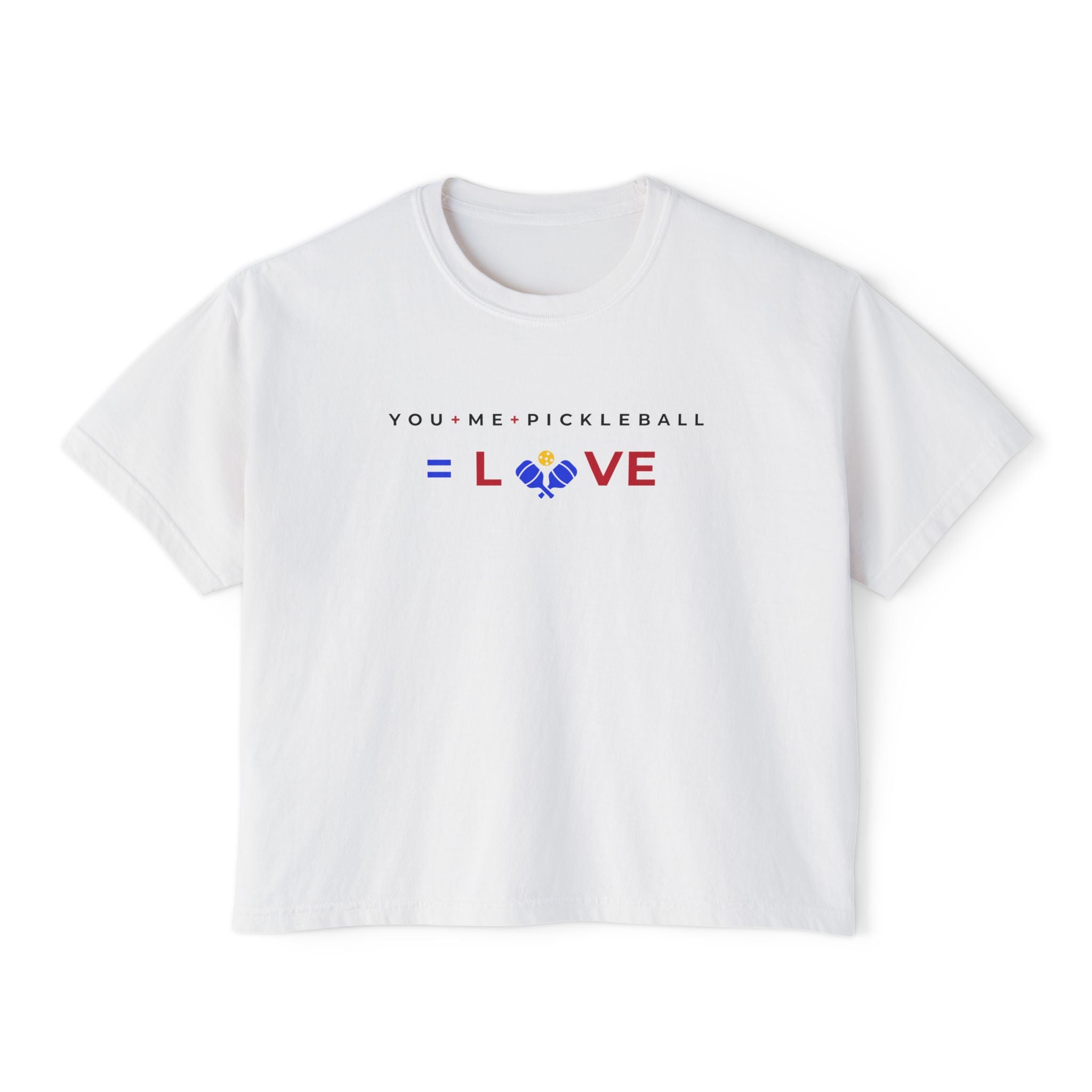 You + Me + Pickleball Women's Boxy Tee | Pickleball Swag | Pickleball Crop Top Pickleballer Collection | Bay Area Vibes & Sports Collection | MMLoveBrand