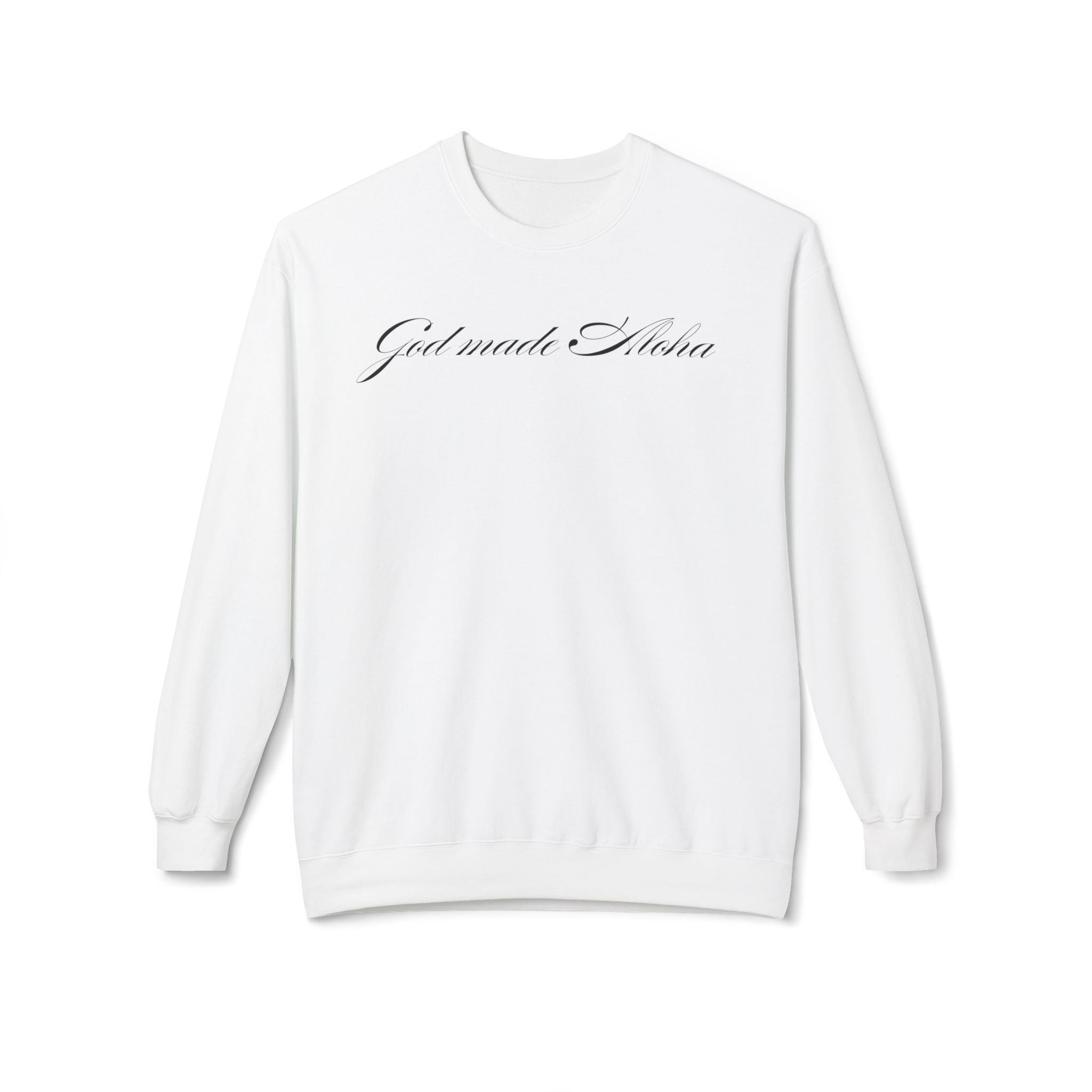 God made Aloha Soft Style Fleece Crewneck Sweatshirt | Christian Faith Apparel | Aloha Street Club Collection | MMLoveBrand