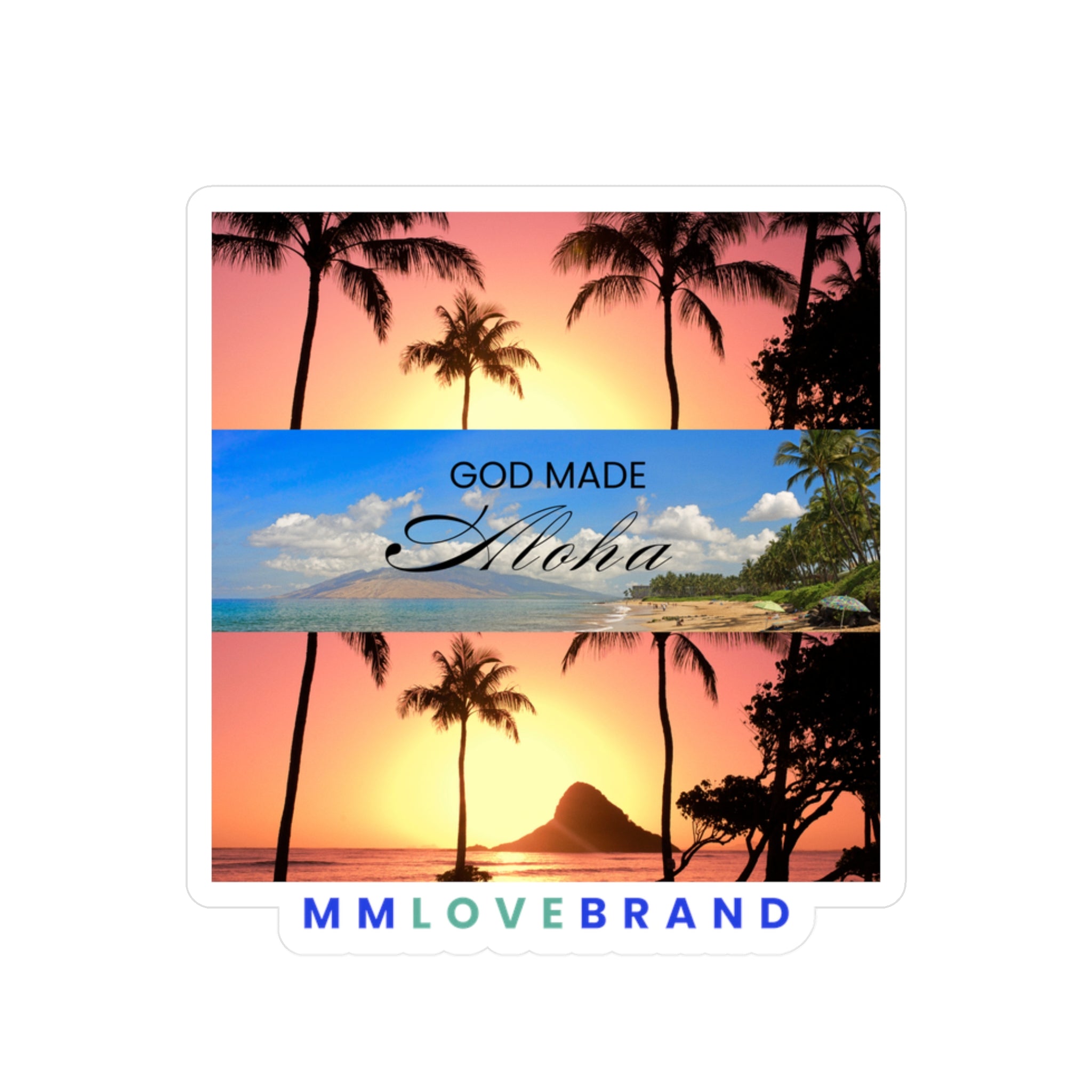 God made Aloha Vinyl Decal | Aloha Faith Swag Water Bottle Sticker | Hawaii Sticker | Aloha Street Club Collection |MMLoveBrand