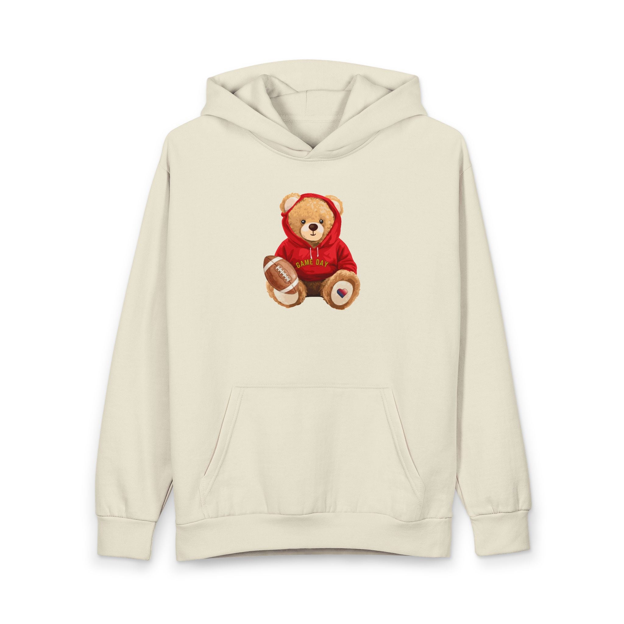 Game Day Bae Bear Urban Pullover Hoodie | Football Teddy Bear | San Francisco Gift | Bay Area Vibes & Sports Collection | Bae Bear Collection | MMLoveBrand