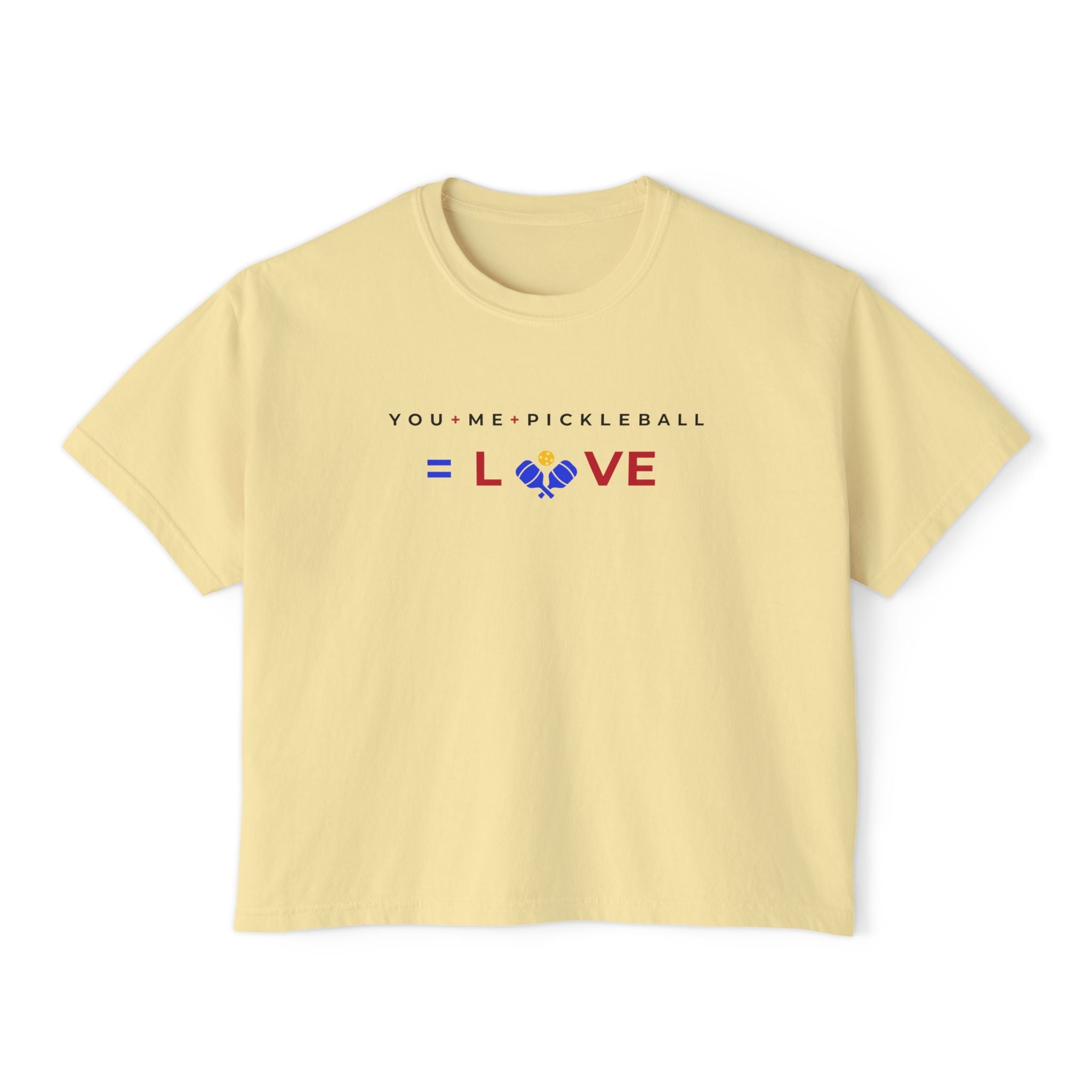 You + Me + Pickleball Women's Boxy Tee | Pickleball Swag | Pickleball Crop Top Pickleballer Collection | Bay Area Vibes & Sports Collection | MMLoveBrand